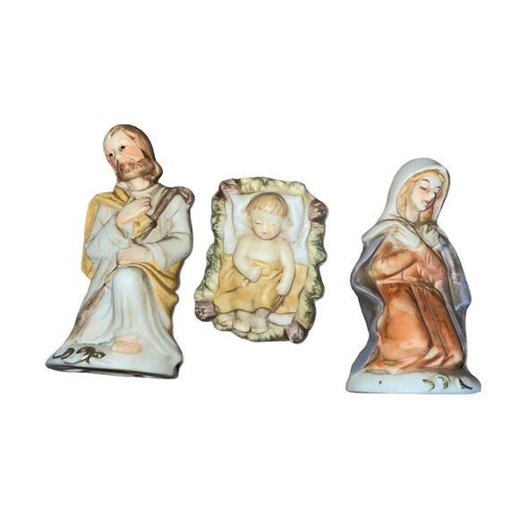 Vintage Nativity Set OCI Omnibus 3 piece Mary Joseph and baby Jesus Christmas - Picture 1 of 10